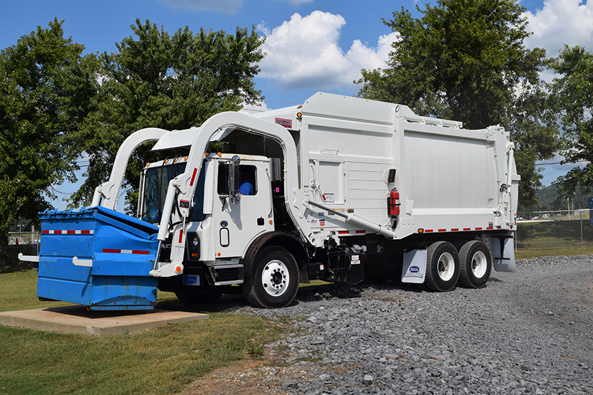waste management front loader garbage truck