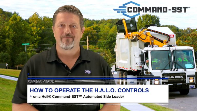 How to operate Heil HALO controls on a Command SST sideload garbage truck video