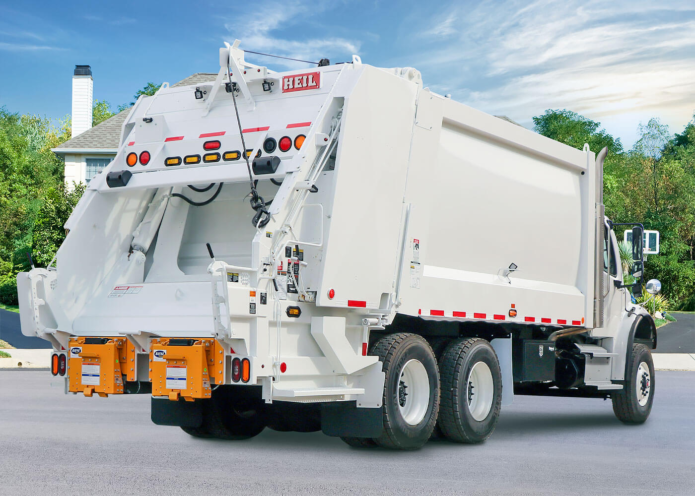Dura Pack 5000 rear load garbage trucks for sale from Heil waste equipment company
