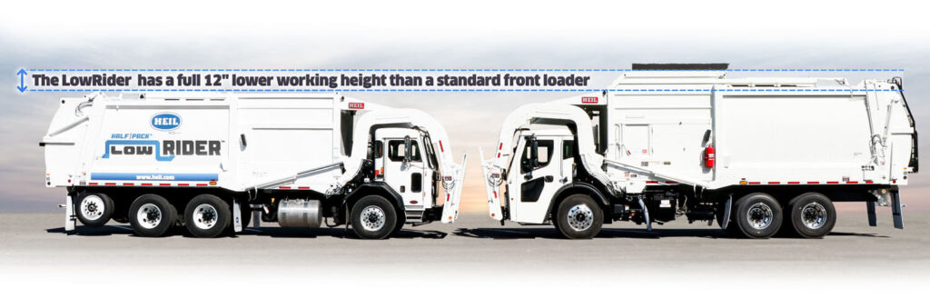 Low Rider Trashing LowRider Low-Profile Front Load Garbage Trucks - Frontload Trash Trucks