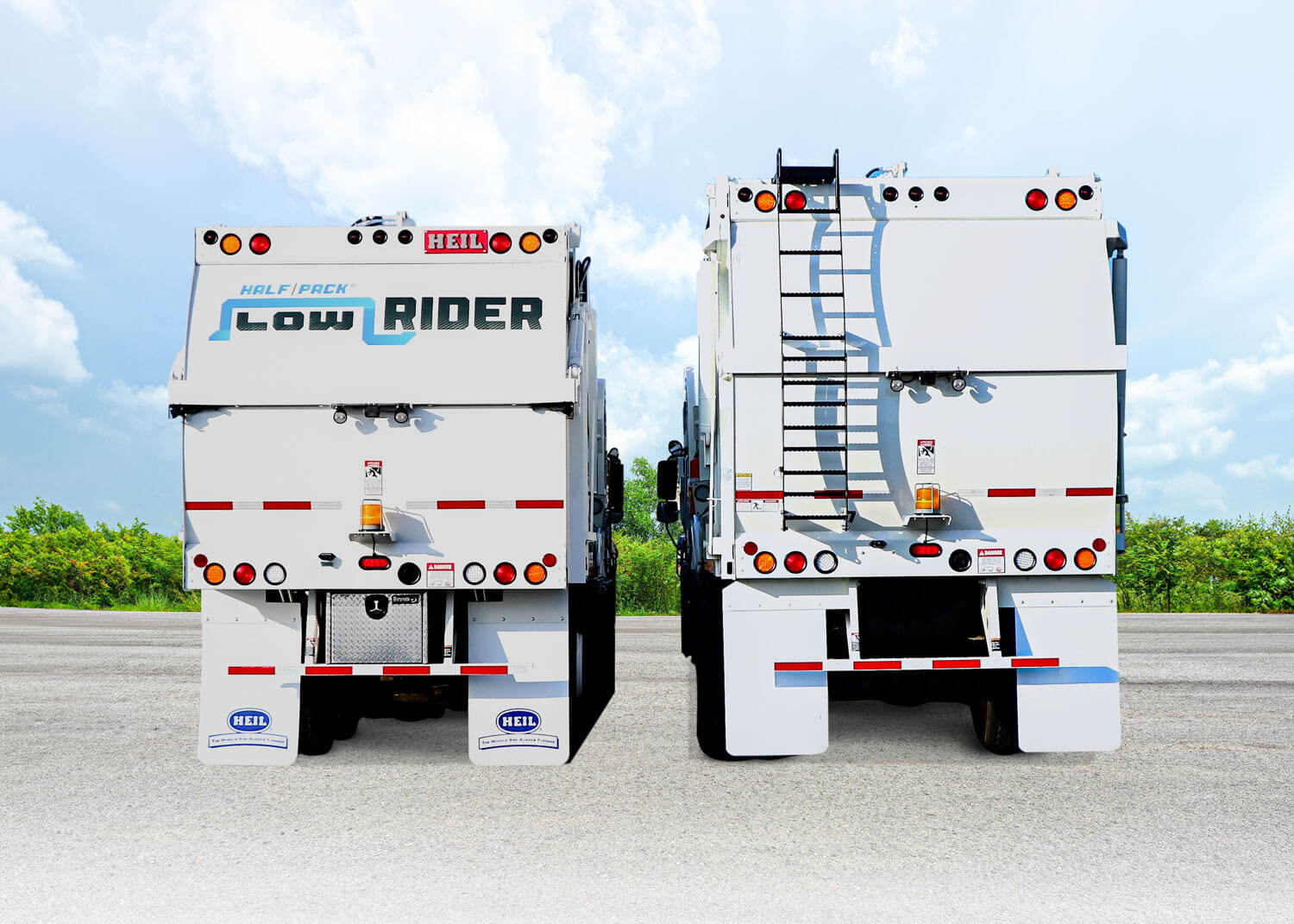 Low profile front load garbage truck - lowrider front loader trash truck comparison