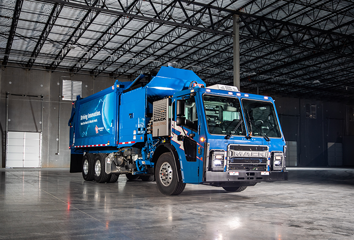 Blue Mack Electric Garbage Truck