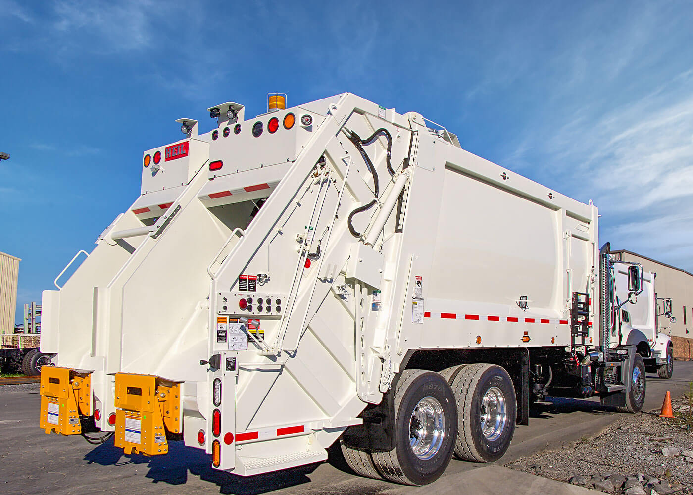 Two Compartment Garbage Trucks with twin sections for recycling and trash