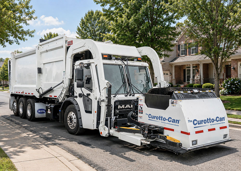 Half Pack front loader garbage truck with curotto can